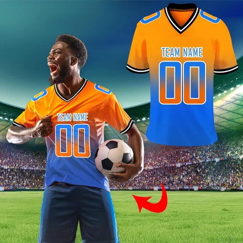 Vista 7 de Camiseta de fútbol personalizada, número de nombre del equipo impreso para jóvenes, mujeres, hombres, camiseta de fútbol personalizada