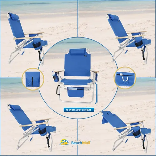 Vista 3 de Silla de playa Big Jumbo de aluminio, extra grande, resiste hasta 500 libras