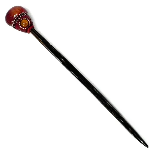 Vista 9 de Mia Jewel Shop - Palillos de madera de Chonta con piedras preciosas curativas naturales – Palillos para el cabello hechos a mano para mujeres