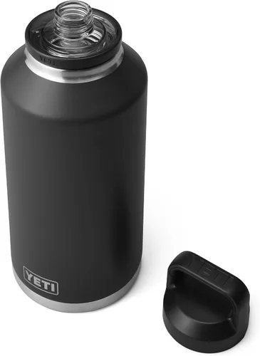 Vista 3 de Yeti Rambler - Botella de 64 onzas, aislada al vacío, de acero inoxidable, con tapa para sorber, color negro.