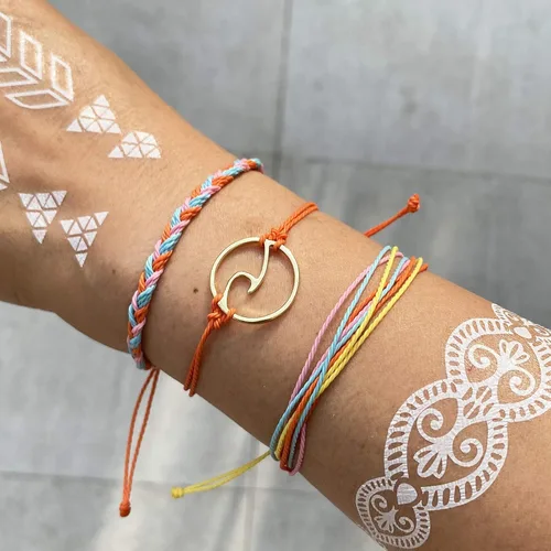 Vista 2 de Pulseras de tobillo para niñas, impermeables, bohemias, para mujer, regalo de joyería de Navidad
