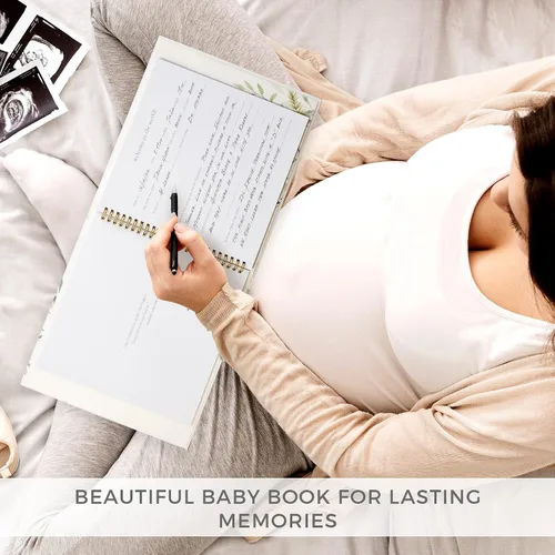 Vista 9 de Libro de recuerdos para bebés para niños y niñas – Álbum de fotos atemporal para bebés de los primeros 5 años – Diario álbum de recortes de género