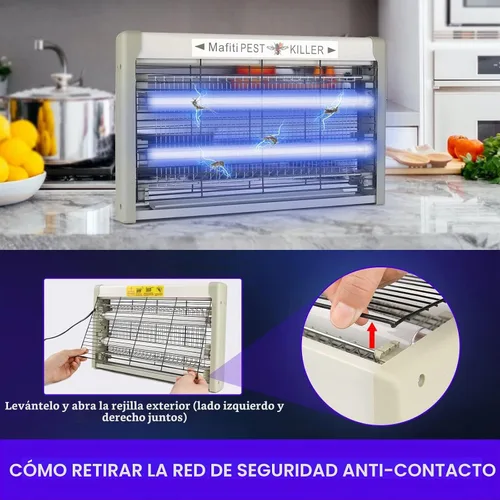 Vista 6 de mafiti Bug Zapper - Trampas para moscas para colgar en interiores Gris