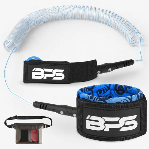Vista 9 de BPS 'Storm' Premium 0.283 in Bobina SUP Correa de Paddleboard Correa de tobillo de liberación rápida, con bolsa de cintura impermeable Longboard