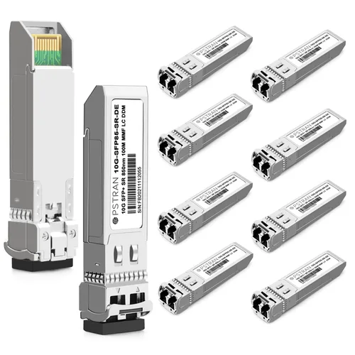 Vista 11 de 10GBASE-LR SFP+ Módulo Transceptor Óptico, 1310nm, 6.2 mi, DDM, Duplex LC SMF, 10 unidades, Gris, Sólido