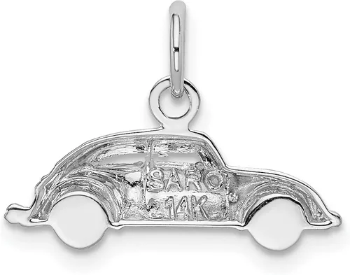 Vista 3 de Abalorio de oro blanco de 14 quilates para coche Volkswagen Beetle, 0.472 x 0.787in