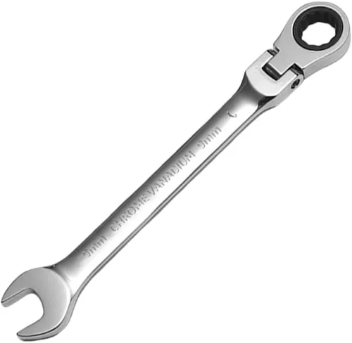 Vista 21 de WISEUP Llave de trinquete, llave CR-V de acero al cromo-vanadio de 0.315 in, llaves combinadas ajustables de 180 °, llave de trinquete de doble