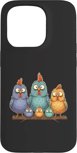Vista 14 de Chicken: My Cluck Crew, Three Big Hens + Four Tiny Chicks Case for iPhone 16
