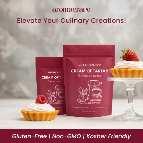Vista 8 de AROMACRAVE Cream of Tartar Powder, High-Purity Potassium Bitartrate for Baking & Cooking, Stabilizes Egg Whites, Prevents Sugar Crystallization