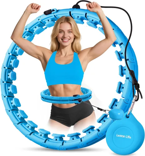 Vista 16 de Leann L!fe U1-30 Knots Waist 61”, Magnetic Lock Smart Weighted Hula Hoop for Adults Weight Loss, Infinity Hoop Plus Size, Children Adult Home