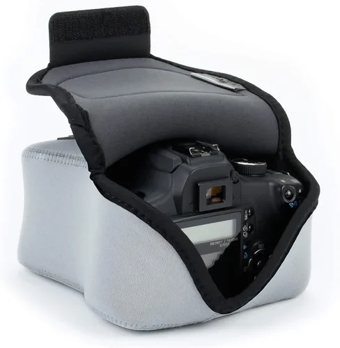 Vista 17 de USA GEAR Funda para cámara réflex digital con tecnología de DuraNeoprene, almacenamiento de accesorios y aberturas para correa – Funciona con Nikon