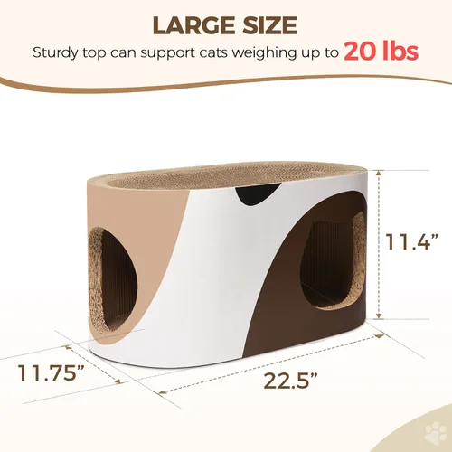 Vista 4 de Salón rascador para gatos grandes, casa rascador de cartón corrugado para gatos con agujero, cama grande para rascar, almohadilla rascador