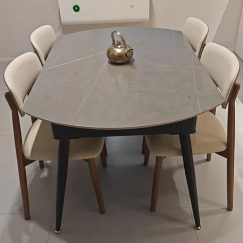 Vista 2 de YVYKFZD Solid Wood Dining Chairs, Kitchen Chairs Set with Curved Backrest, Leather Upholstered Dining Room Chair, Armless Living Room Chair, for