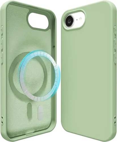 Vista 186 de oakxco Funda de silicona para iPhone 12 Pro Max, magnética, compatible con carga inalámbrica Magsafe, cubierta protectora de goma suave y delgada