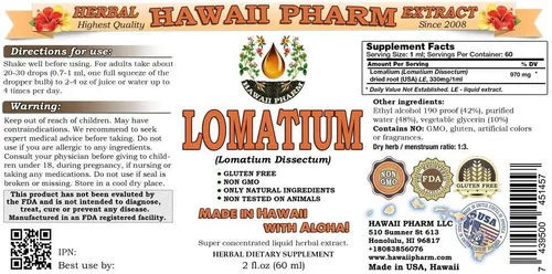 Vista 2 de HawaiiPharm Lomatium - Extracto líquido de lomatium (Lomatium Dissectum) Suplemento de tintura de polvo de raíz seca, 2 x 2 onzas
