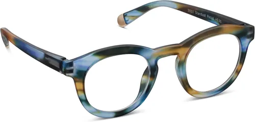 Vista 2 de Peepers de PeeperSpecs Favoritas de Oprah - Gafas de lectura redondas con bloqueo de luz azul para mujer Cuerno multi