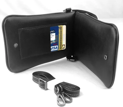 Vista 5 de Synthwave Sabertooth Pattern Leather Crossbody Flap Phone Bag - Versatile Gift for Women Walking, Camping, Shopping, and Travel