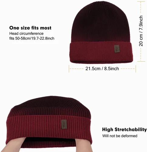 Vista 3 de Wmcaps Gorro de invierno para hombres y mujeres, gorro de punto suave y cálido con forro polar