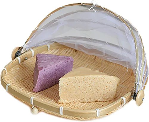 Vista 7 de Cesta de bambú para servir alimentos con tapa, cesta cuadrada tejida a mano para pan y verduras, contenedor de almacenamiento de alimentos a prueba