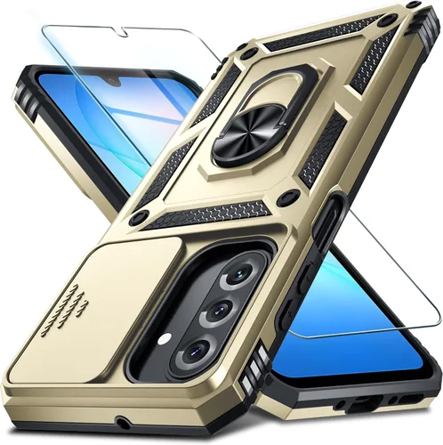 Vista 14 de Janmitta Funda compatible con Samsung Galaxy A16 5G/4G con Cubierta Deslizante Integrada para Lente de Cámara + Protector de Pantalla + Soporte