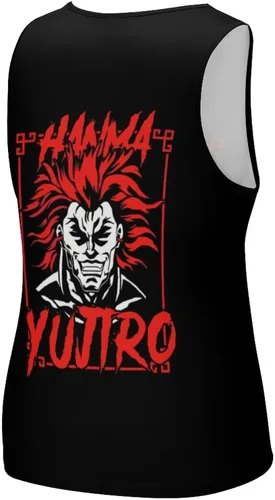 Vista 3 de Baki The Grappler Yujiro Hanma - Camiseta sin mangas para hombre, impresión 3D, para verano, casual, correr, entrenamiento, chaleco deportivo