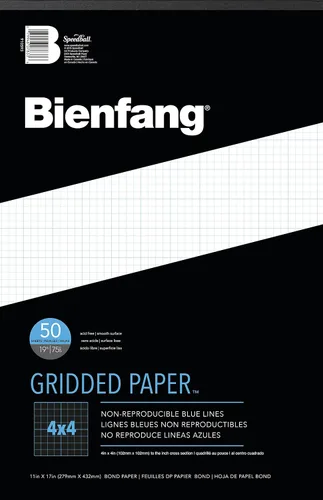 Vista 10 de Bienfang Designer Grid - Bloc de papel cuadriculado, sección cruzada de 10x10, 8.5 x 11 pulgadas, 50 hojas Sección transversal 10x10