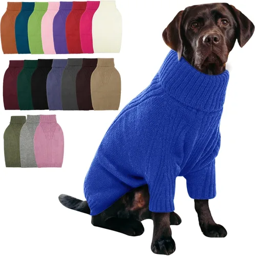Vista 53 de IECOii Suéter de perro salchicha de cuello alto para perros pequeños, medianos y hembras, elástico y transpirable, abrigo de punto cálido, para Negro