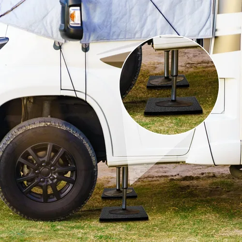Vista 7 de 4 bloques de nivelación de caravana de 12 x 12 x 0.75 pulgadas de grosor, almohadillas estabilizadoras para viajes, campistas, remolques, evita