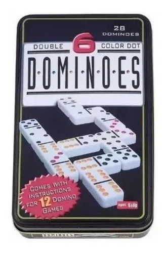 Vista 2 de Domino Profesional 28 Piezas Juego Doble 6 Estuche Metalico