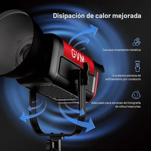 Vista 6 de GVM 200W Luz de Vídeo LED, Kit de Iluminación para Fotografía PRO SD200B con Red Mesh Bluetooth/Control DMX, Luz de Estudio de Iluminación Continua