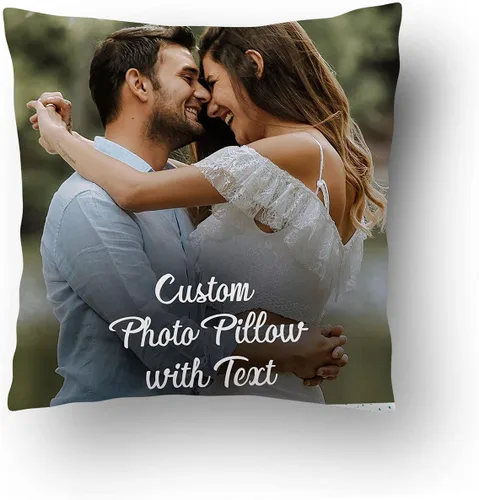 Vista 11 de Almohada fotográfica personalizada. Personalizada con imágenes para cumpleaños, aniversario y Navidad. (inserto + funda)