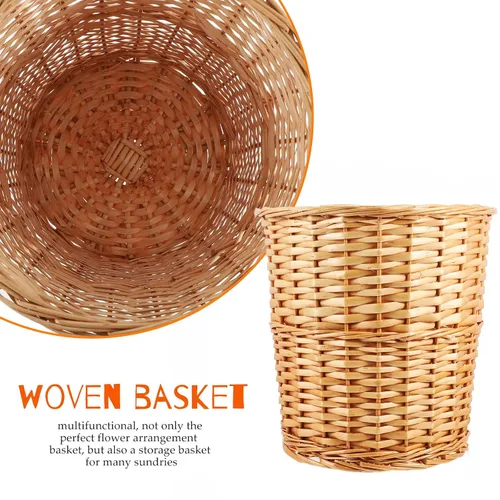 Vista 8 de PRETYZOOM Cesta de almacenamiento tejida moderna para arreglos florales, papelera decorativa para dormitorio, sala de estar