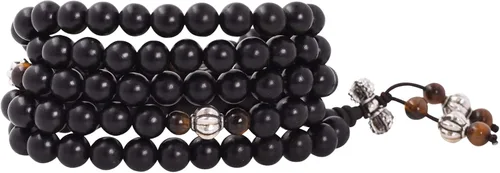 Vista 4 de Mandala Crafts Collar de cuentas de madera mala, cuentas de Japa Mala, collar de 108 cuentas, pulsera de cuentas mala, collar de cuentas de oración