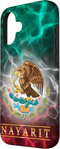 Vista 2 de Funda para iPhone 16 Nayarit con la bandera de México, funda orgullosa de las raíces mexicanas