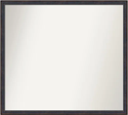 Vista 53 de Amanti Art Espejo de baño de bronce para sobre el fregadero, 25 x 26 pulgadas, espejo rectangular de bronce oscuro, marco de madera tradicional