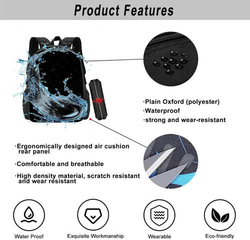 Vista 4 de FPWSO Mochila escolar de película de terror para niños y niñas, mochila de terror de Halloween, A1