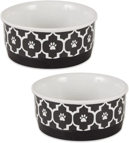 Vista 24 de Recipiente y contenedor para mascotas Bone Dry Lattice Collection, plato único, pequeño, 4.25x2 pulgadas, aguamarina