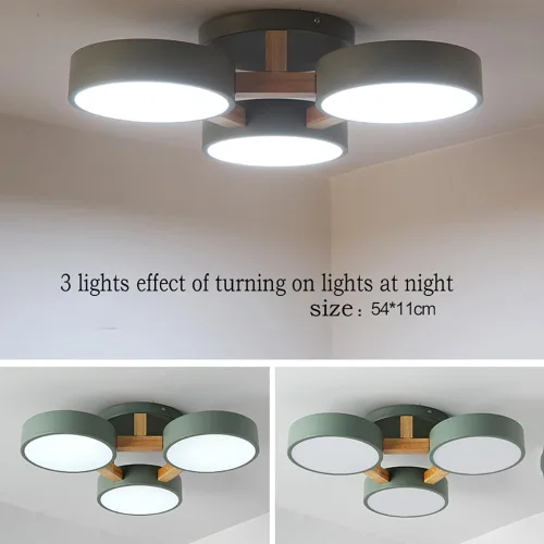 Vista 4 de Lámpara de techo LED, lámpara de techo 33WGreen 3 CCT para dormitorio, sala de estar, cocina