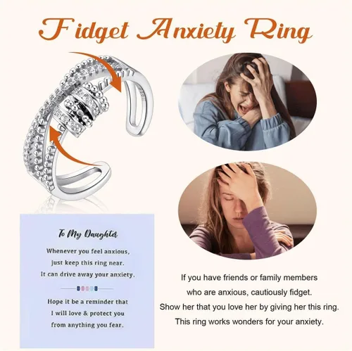 Vista 7 de choice of all Anillo Fidget para Mi Hija Regalos de Mamá Madre Esperanza Ansiedad Respirar Anillo Giratorio para Mujeres Regalos del Día de San
