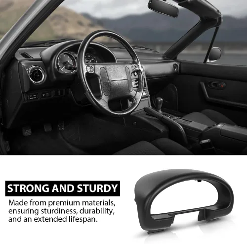 Vista 3 de G-PLUS Borde de bisel del clúster de indicadores Capucha Compatible con Mazda Miata 1990-1993 Reemplazo de bisel del tablero para NA01-55-420B-00