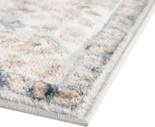 Vista 7 de Unique Loom Oxford Collection - Alfombra Sheldonian (5 x 8 pies, rectangular, crema/azul marino)