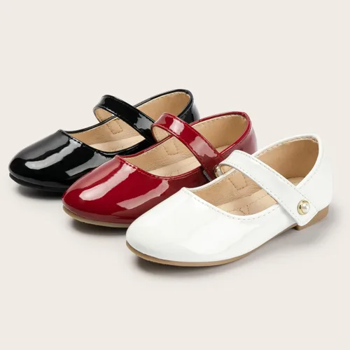 Vista 4 de Sawimlgy Zapatos planos de ballet vintage Mary Jane para niñas pequeñas, con clase, flores de perlas, lazo, vestido de princesa, boda, fiesta