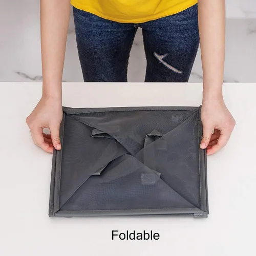 Vista 5 de HONOMA - Bolsas de lavandería con asas, cesta de ropa sucia de malla plegable y portátil, plegable para guardar la ropa, para habitación de niños