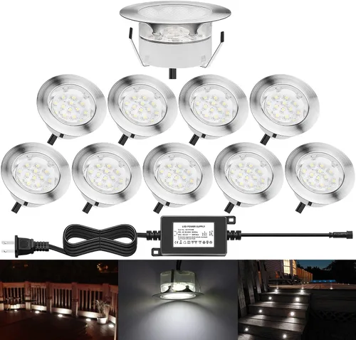 Vista 11 de B108 Luces LED de cubierta para jardín patio escaleras (RGB, 6 piezas)