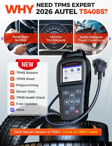Vista 2 de Autel MaxiTPMS TS408S, herramienta de reaprendizaje TPMS 2026 funciona como TS501 PRO TS508WIF MK808S-TS MP900TS, OBD II Pr0gramming para Autel