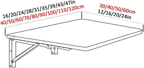 Vista 6 de Mesa de montaje en pared, escritorio de estudio multifuncional, mesa de comedor plegable de cocina, mesas de bar flotantes, escritorio