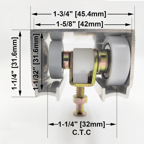 Vista 3 de ACEPLANET Percha de grado comercial para puerta de bolsillo compatible con Johnson Part #1125 y kit de herramientas Upgrades #1500, rodamiento