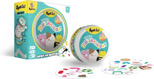 Vista 3 de Spot It! Squishmallows - Divertido juego de cartas para niños y adultos Con Mila, el elefante o Cailey, el cangrejo rosa y más Juego
