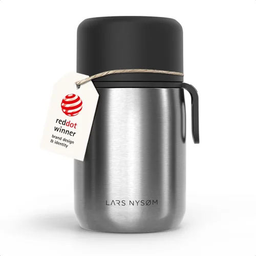 Vista 22 de LARS NYSØM Tarro de alimentos con aislamiento al vacío de acero inoxidable - Olla de almuerzo y frasco de almuerzo a prueba de fugas para alimentos