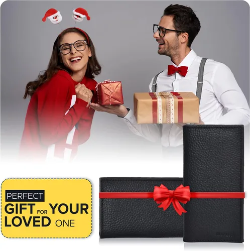 Vista 4 de Funda de chequera para hombres y mujeres, funda de chequera estándar de cuero